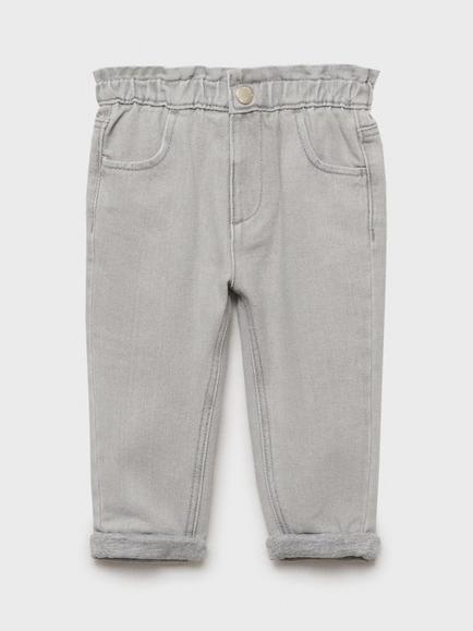 Mango Kids' Lydia Elasticated Waist Jeans, Open Grey, Open Grey