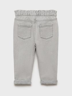 Mango Kids' Lydia Elasticated Waist Jeans, Open Grey - view 2, Open Grey