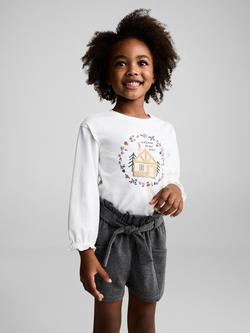 Mango Kids' Diplo Tweed Short, Charcoal, Charcoal