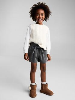 Mango Kids' Diplo Tweed Short, Charcoal - view 2, Charcoal