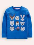 Mini Boden Kids' Fun Arctic Animal Top, Blue Arctic