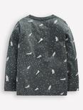 Mini Boden Kids' Cotton Glow-In-The-Dark Top, Smoke Astronaut