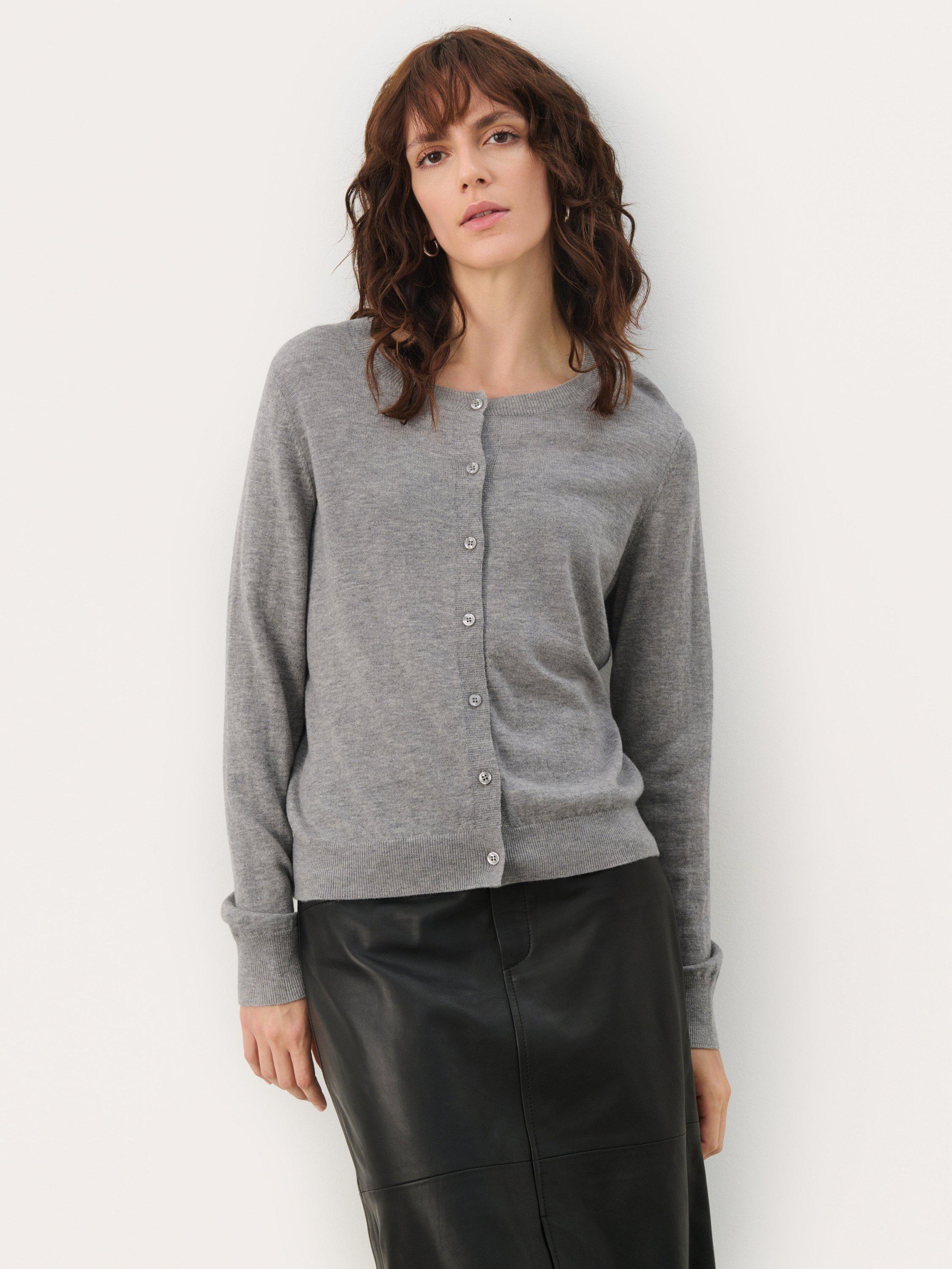 Part Two Ellah Wool Cashmere Blend Cardigan, Night Sky, Grey Melange