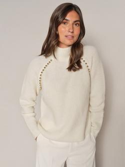 MOS MOSH Zora Bead Wool Rich Jumper, Ecru