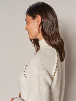 MOS MOSH Zora Bead Wool Rich Jumper - view 2, Ecru