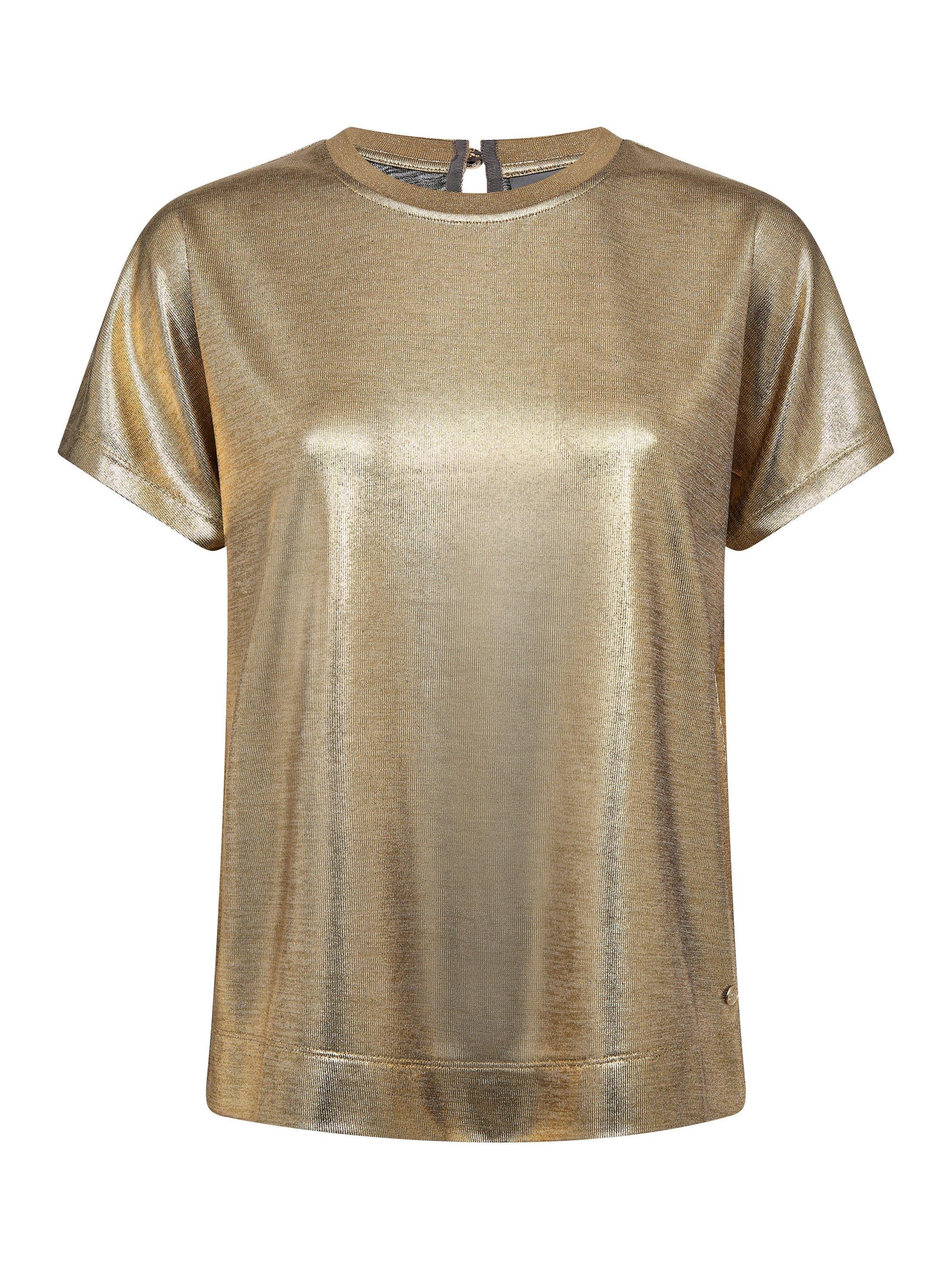 Product image 2 of 3, which shows MOS MOSH Nivola Shiny T-Shirt, Gold, XL