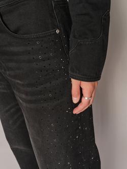 MOS MOSH Relee Rhinestone Jeans, Dark Grey - view 2, Dark Grey