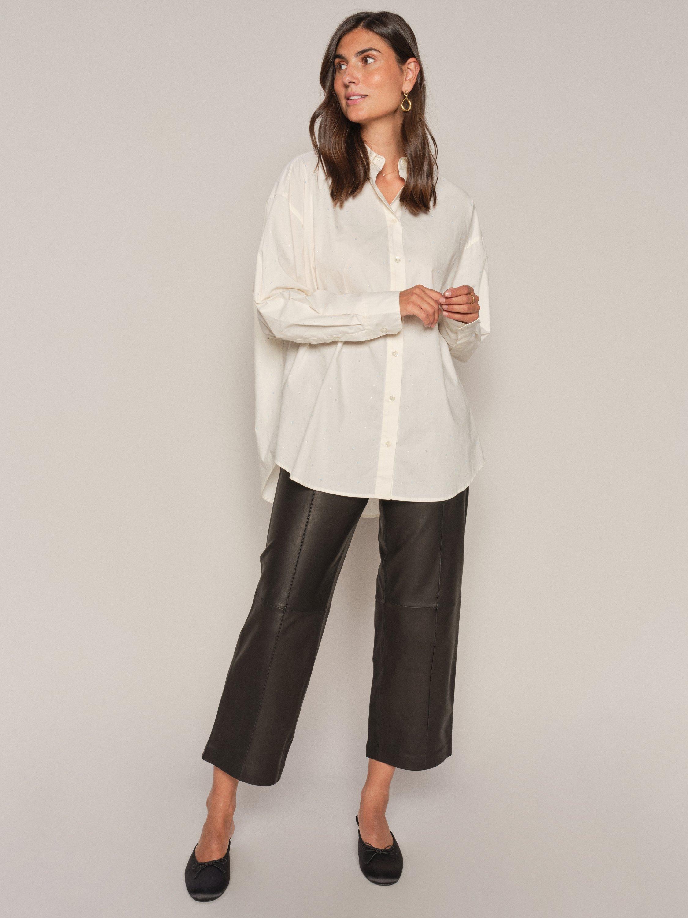 Product image 2 of 7, which shows MOS MOSH Danika Pure Organic Cotton Shirt, Ecru, XL