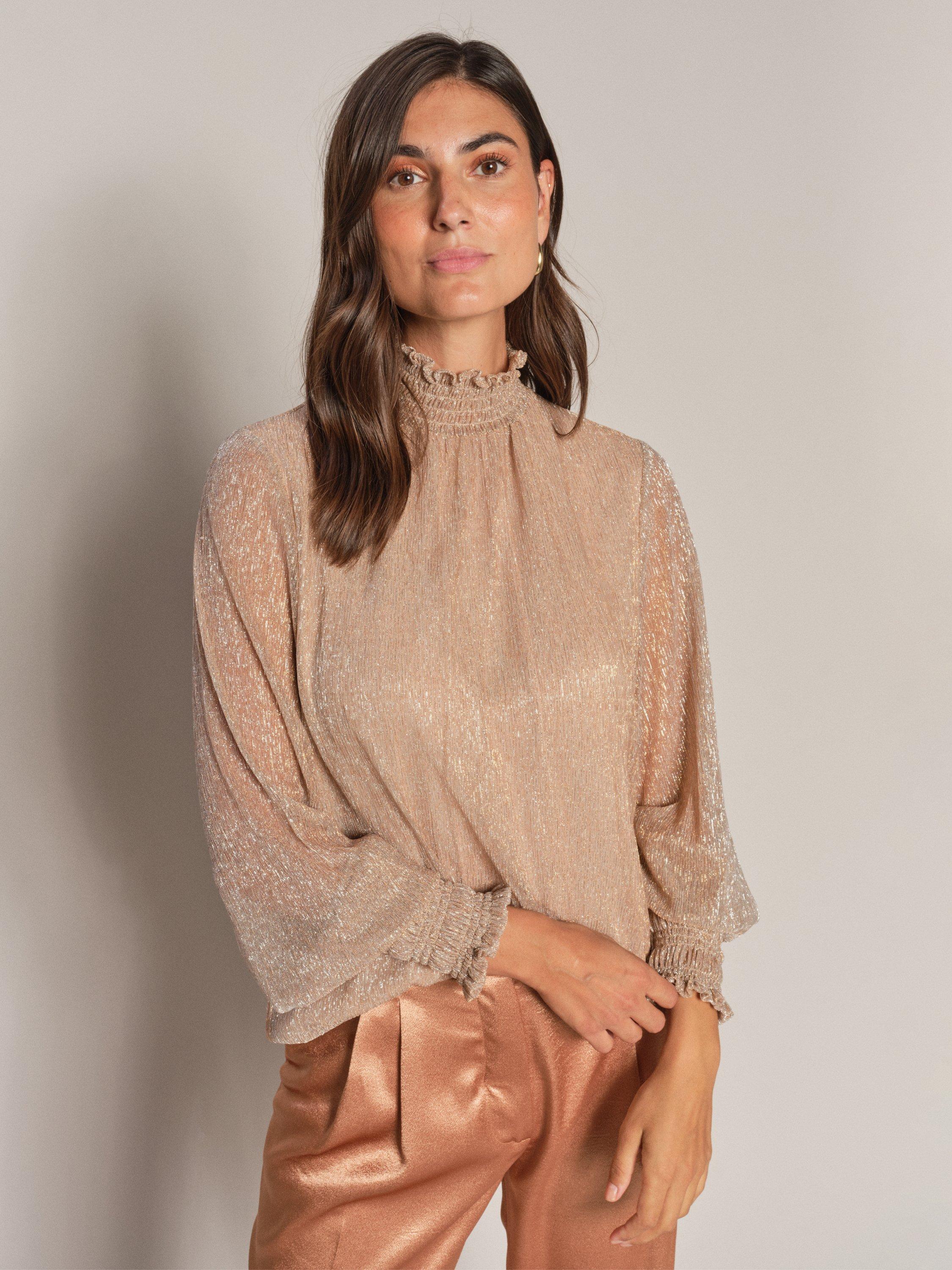 MOS MOSH Ximena Smock Top, Tan