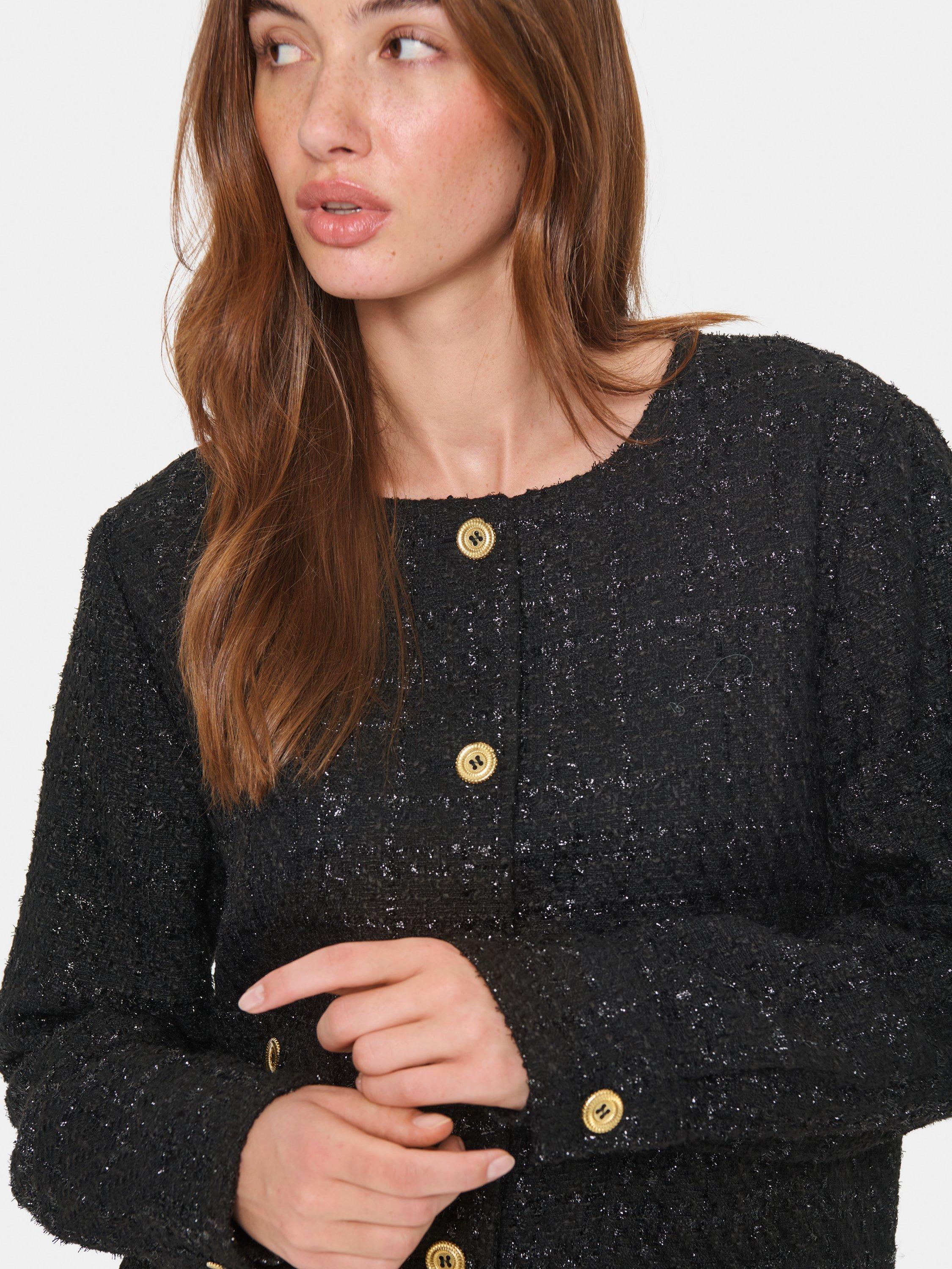 Product image 4 of 6, which shows Saint Tropez Hennie Boucle Jacket, Black, XS