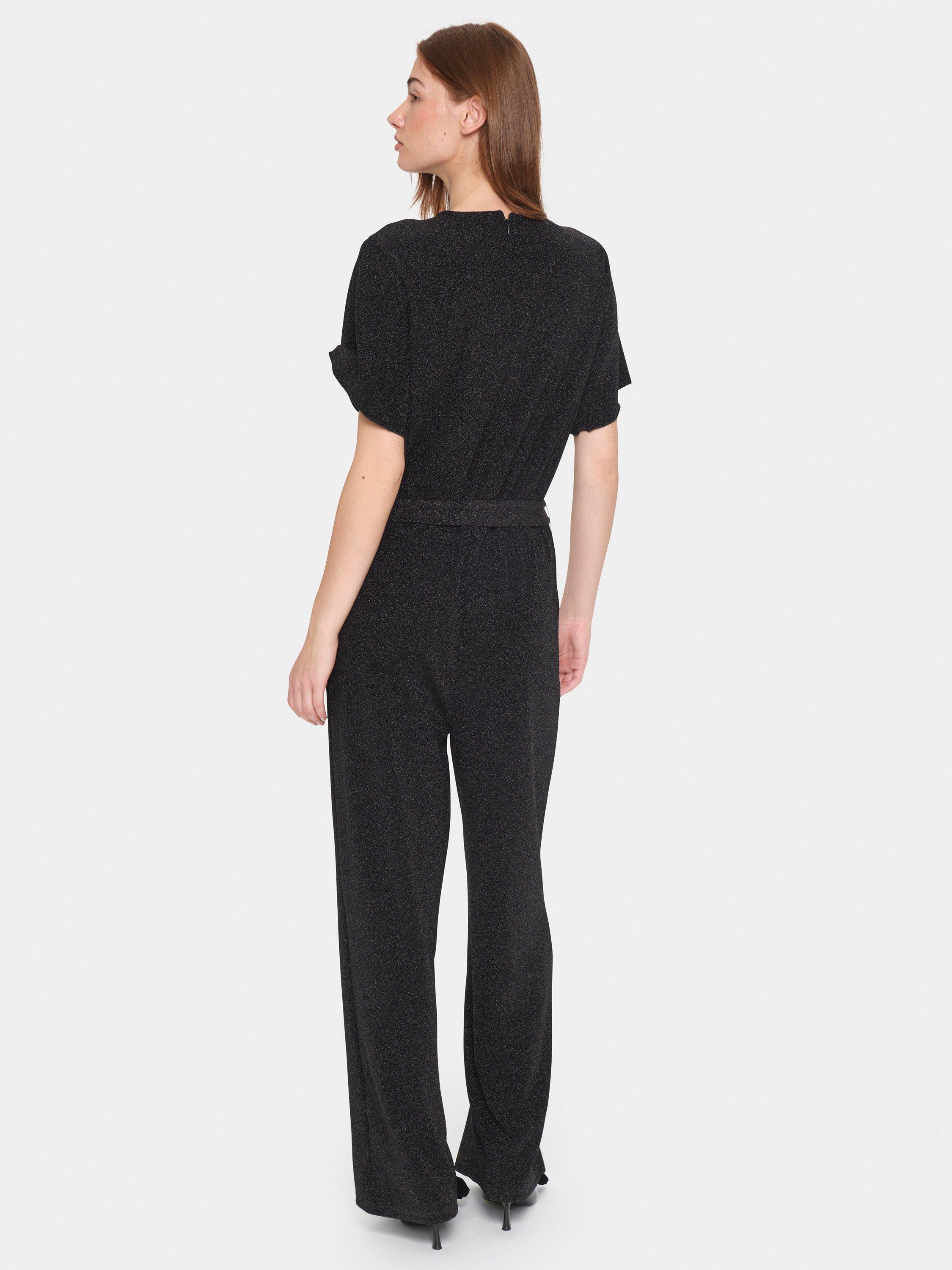Product image 2 of 6, which shows Saint Tropez Huma Glitter Jumpsuit, Black, XS