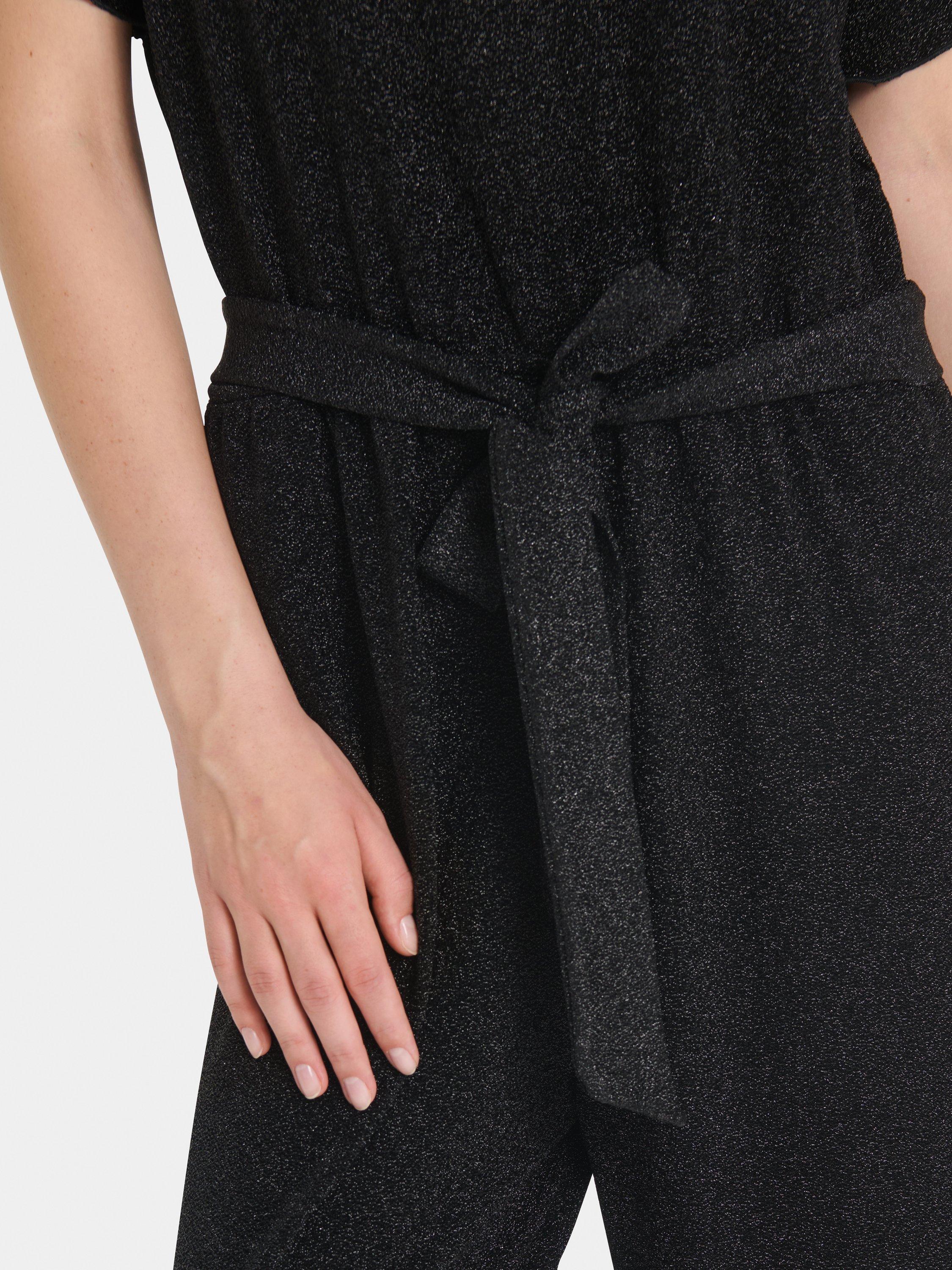 Product image 4 of 6, which shows Saint Tropez Huma Glitter Jumpsuit, Black, XS