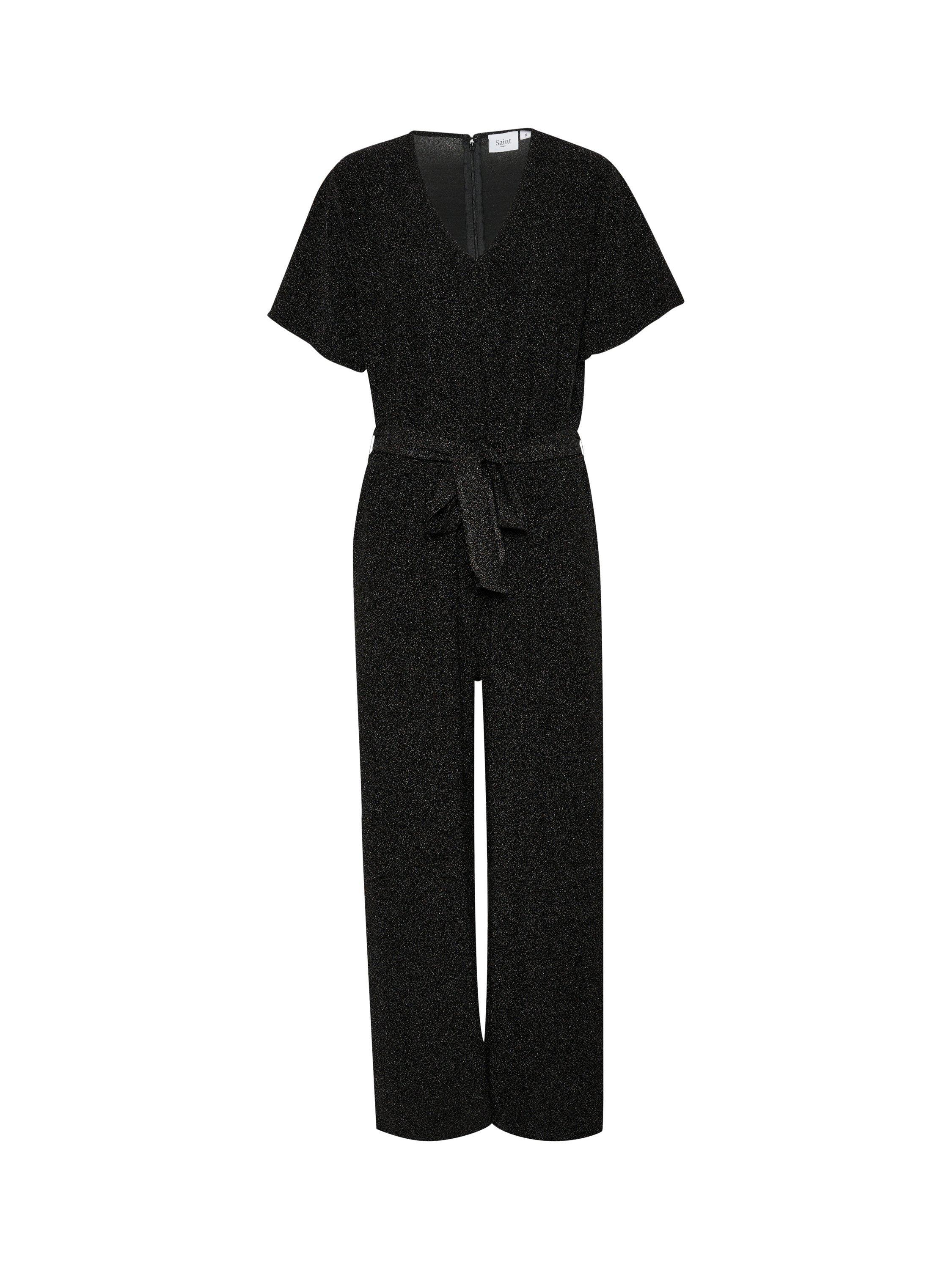 Product image 5 of 6, which shows Saint Tropez Huma Glitter Jumpsuit, Black, XS