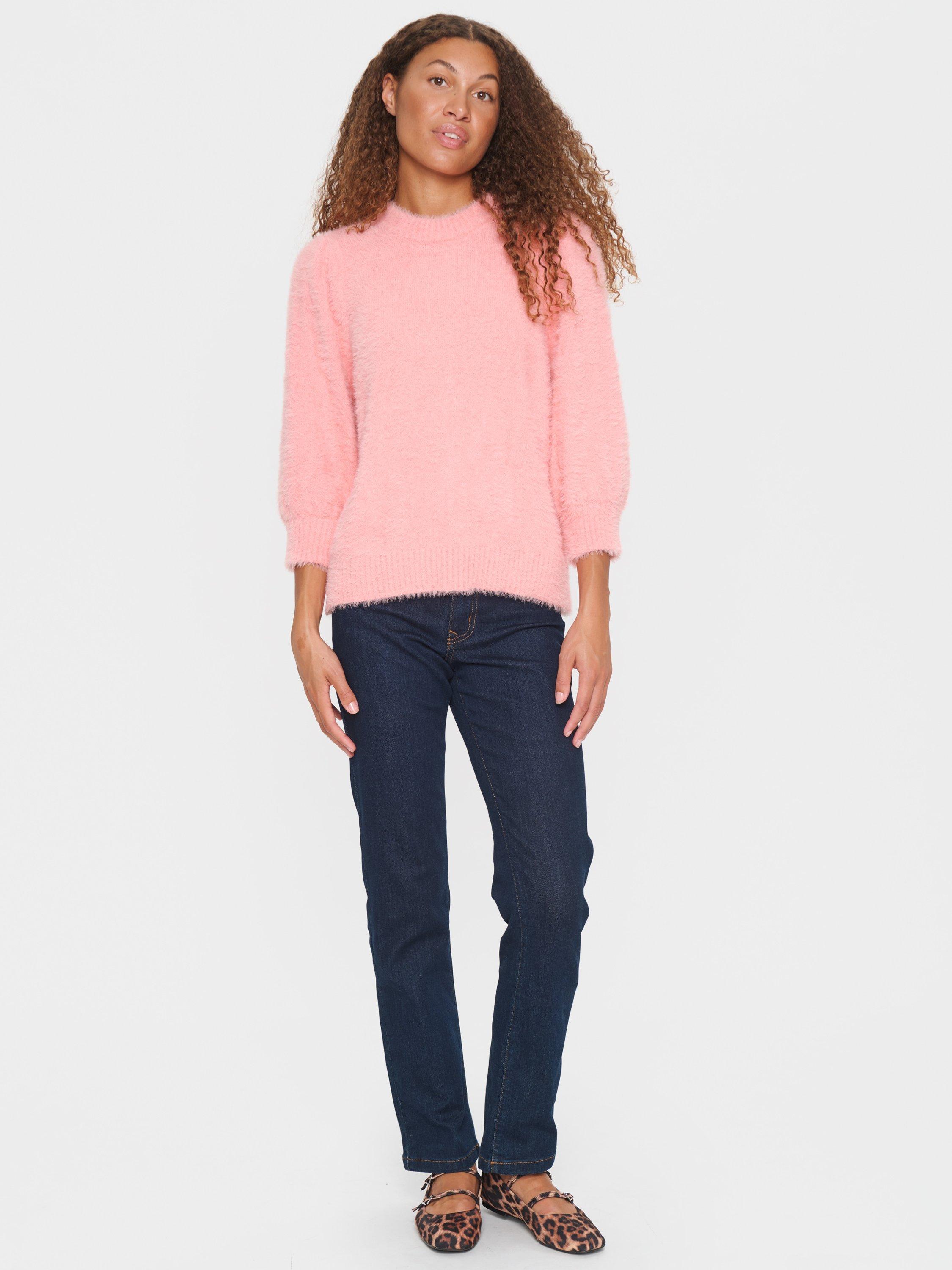 Product image 3 of 6, which shows Saint Tropez Banni Fluffy Jumper, Pink Nectar, XS