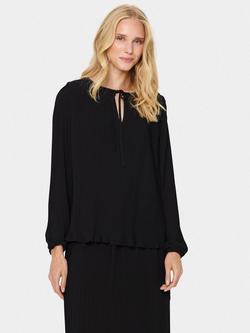 Saint Tropez Hooma Tie Neck Top, Black