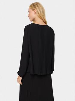 Saint Tropez Hooma Tie Neck Top - view 2, Black