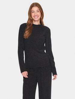 Saint Tropez Huma Glitter Top, Black, Black