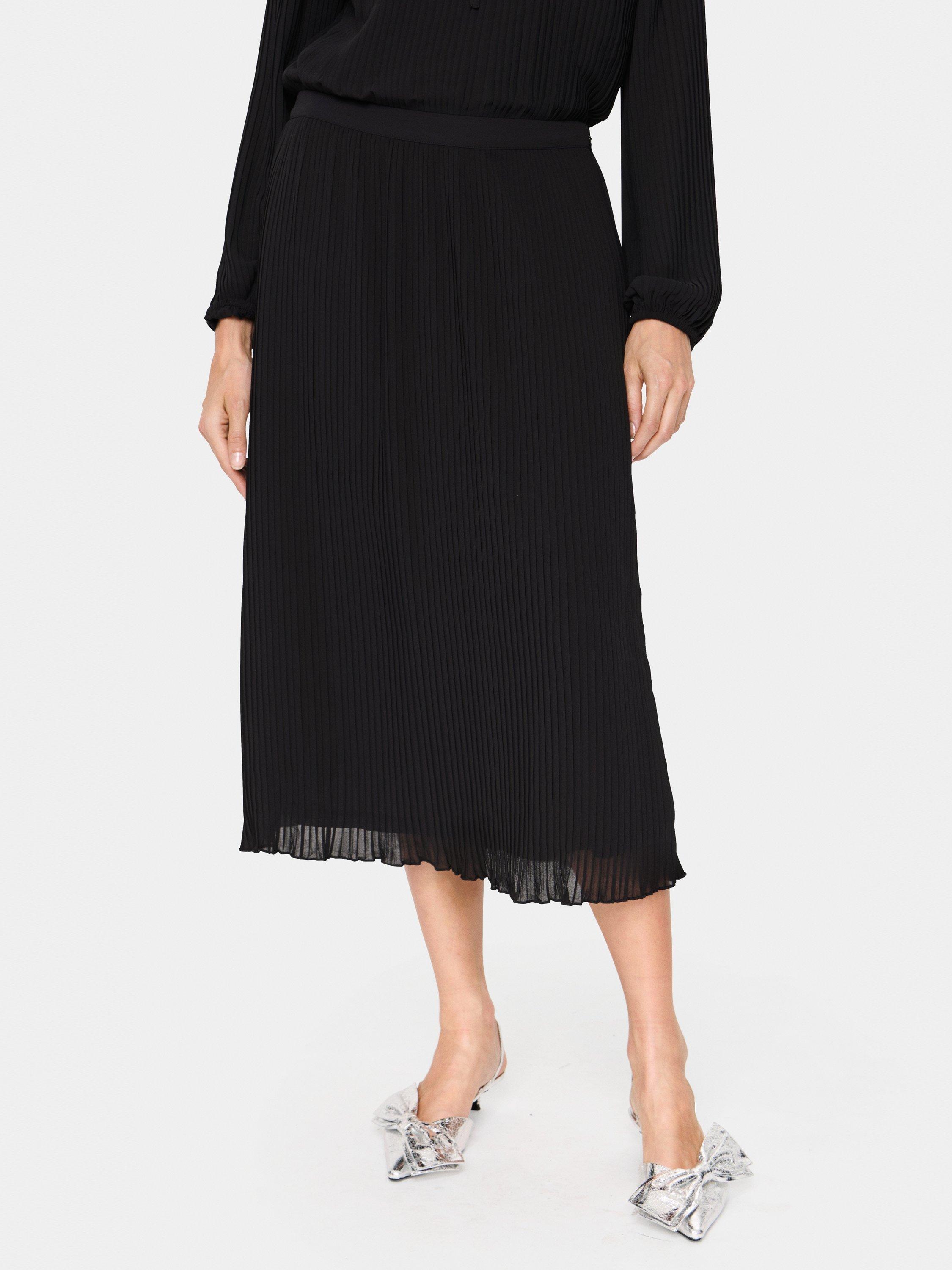Product image 1 of 6, which shows Saint Tropez Hooma Pleated Skirt, Black, M