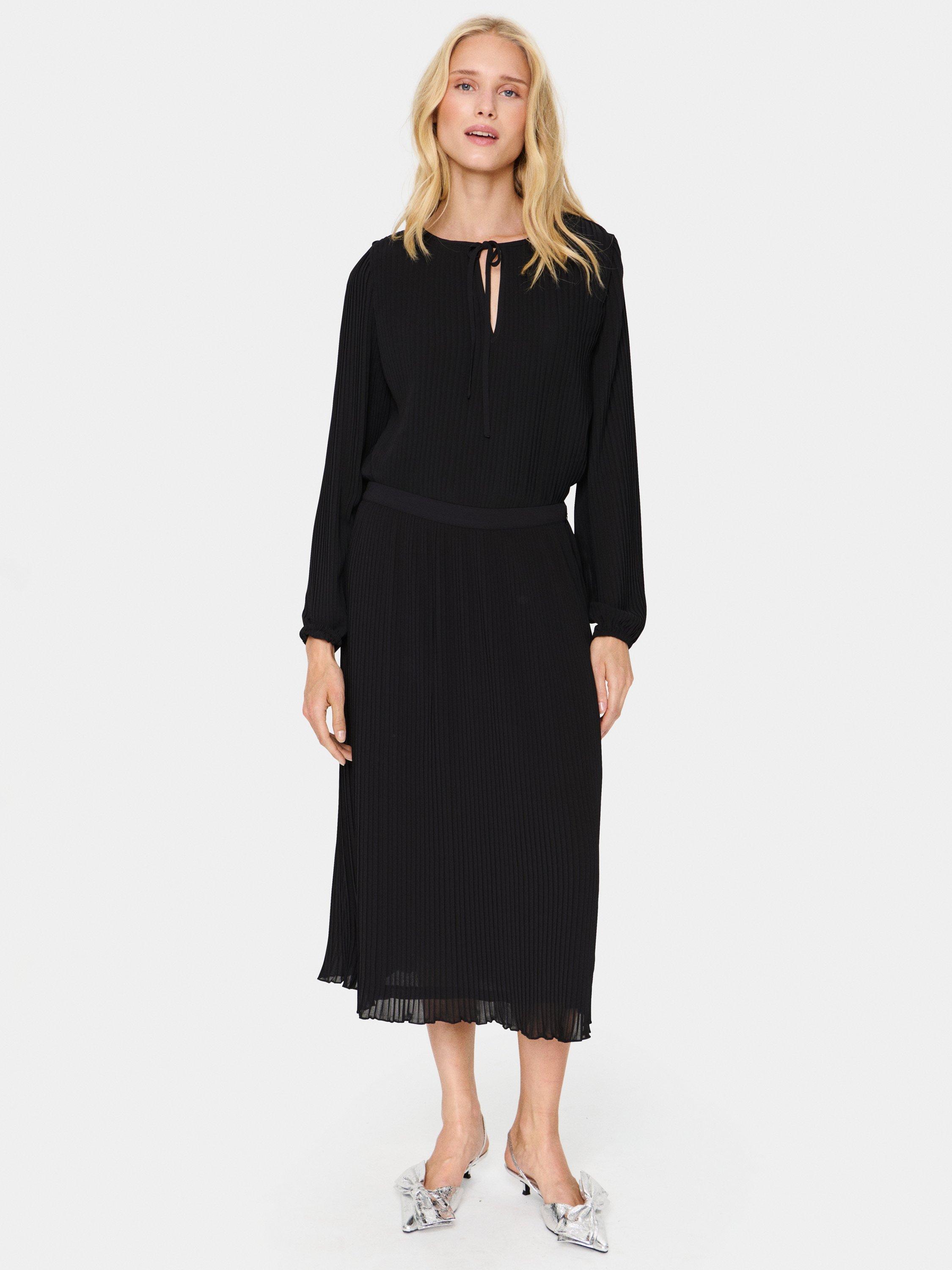 Product image 3 of 6, which shows Saint Tropez Hooma Pleated Skirt, Black, M