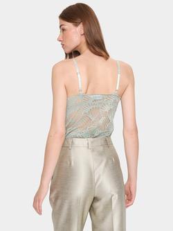 Saint Tropez Daisy Lace Plunge Top - view 2, Blue Surf