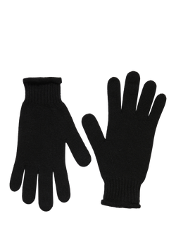 SISLEY Ribbed Cuff Gloves, Black