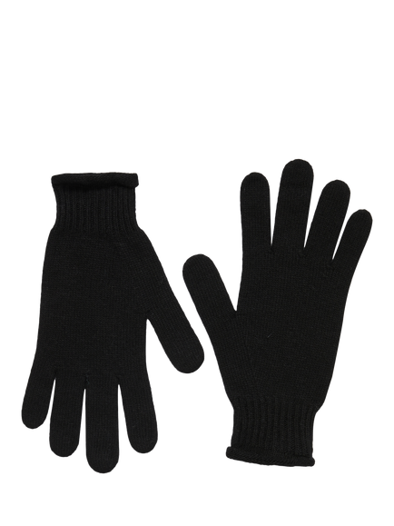 SISLEY Ribbed Cuff Gloves, Black