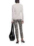 SISLEY Knit Round Neck Cardigan, Beige