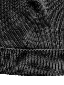 SISLEY Knit Ribbed Edge Beanie Hat - view 2, Black