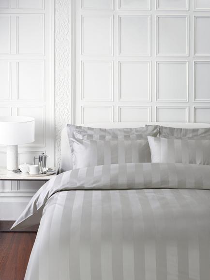 Jasper Conran London 500 Thread Count Satin Stripe Bedding, Lunar Rock