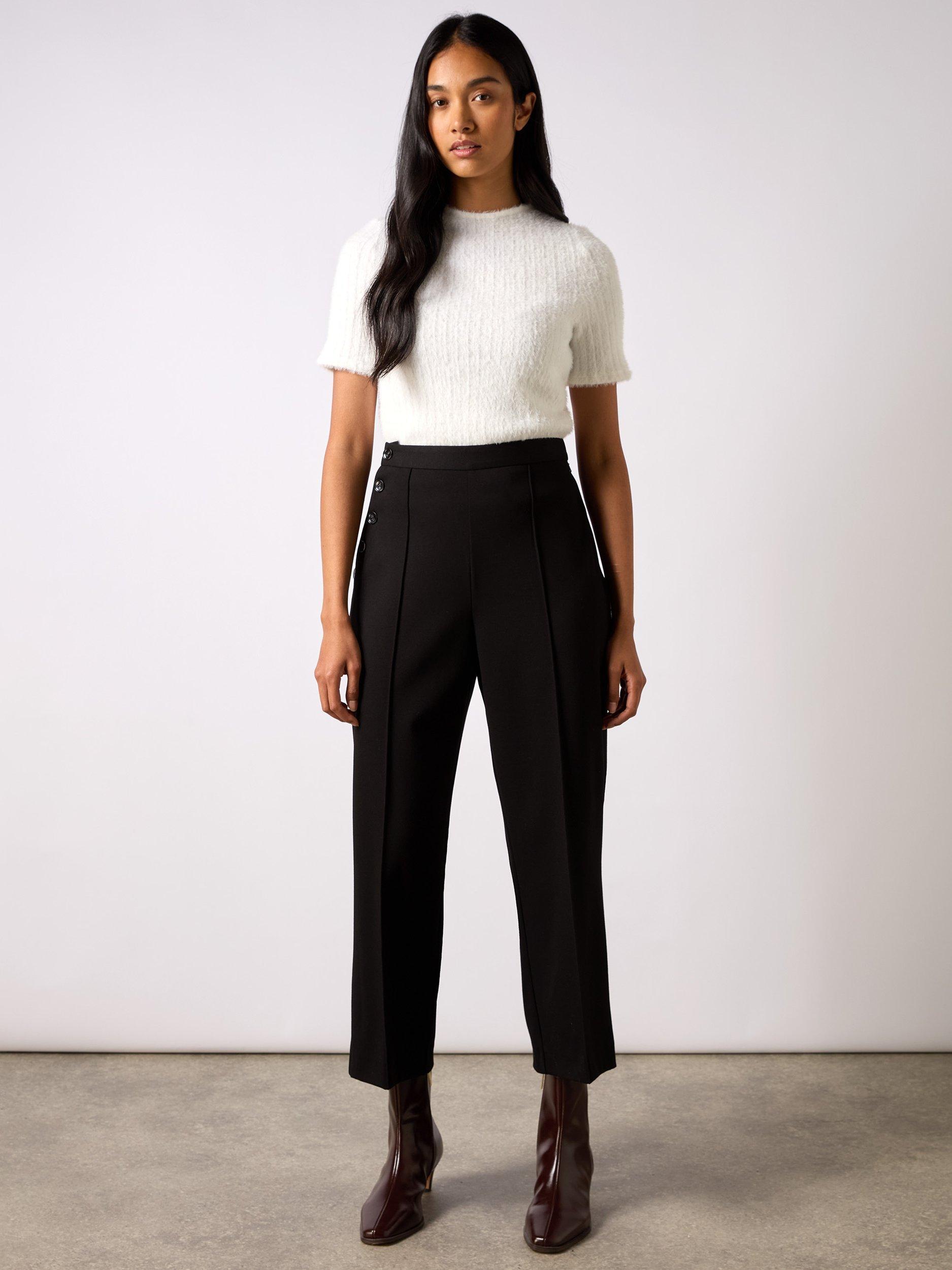 Product image 1 of 4, which shows Ro&Zo Ponte Twill Culottes, Black, 6