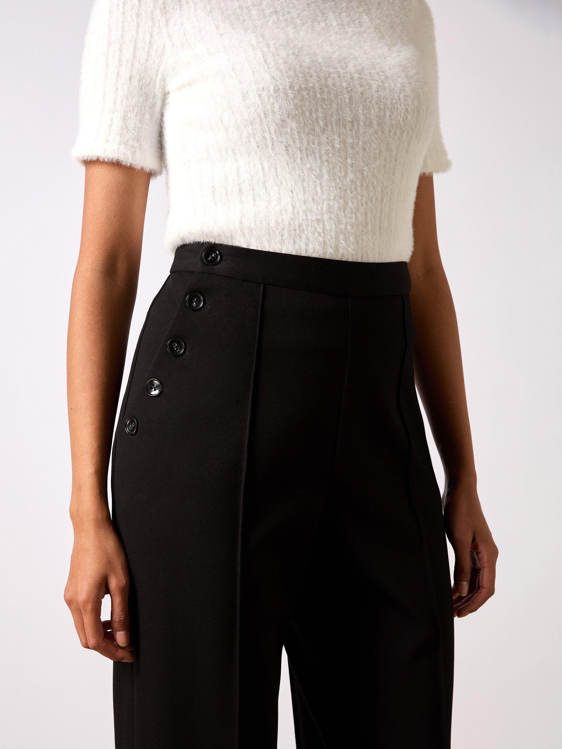Product image 3 of 4, which shows Ro&Zo Ponte Twill Culottes, Black, 6