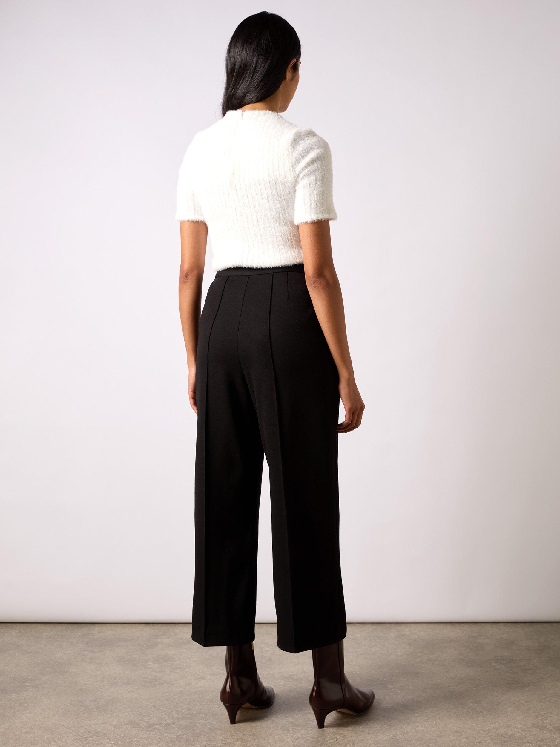 Product image 4 of 4, which shows Ro&Zo Ponte Twill Culottes, Black, 6