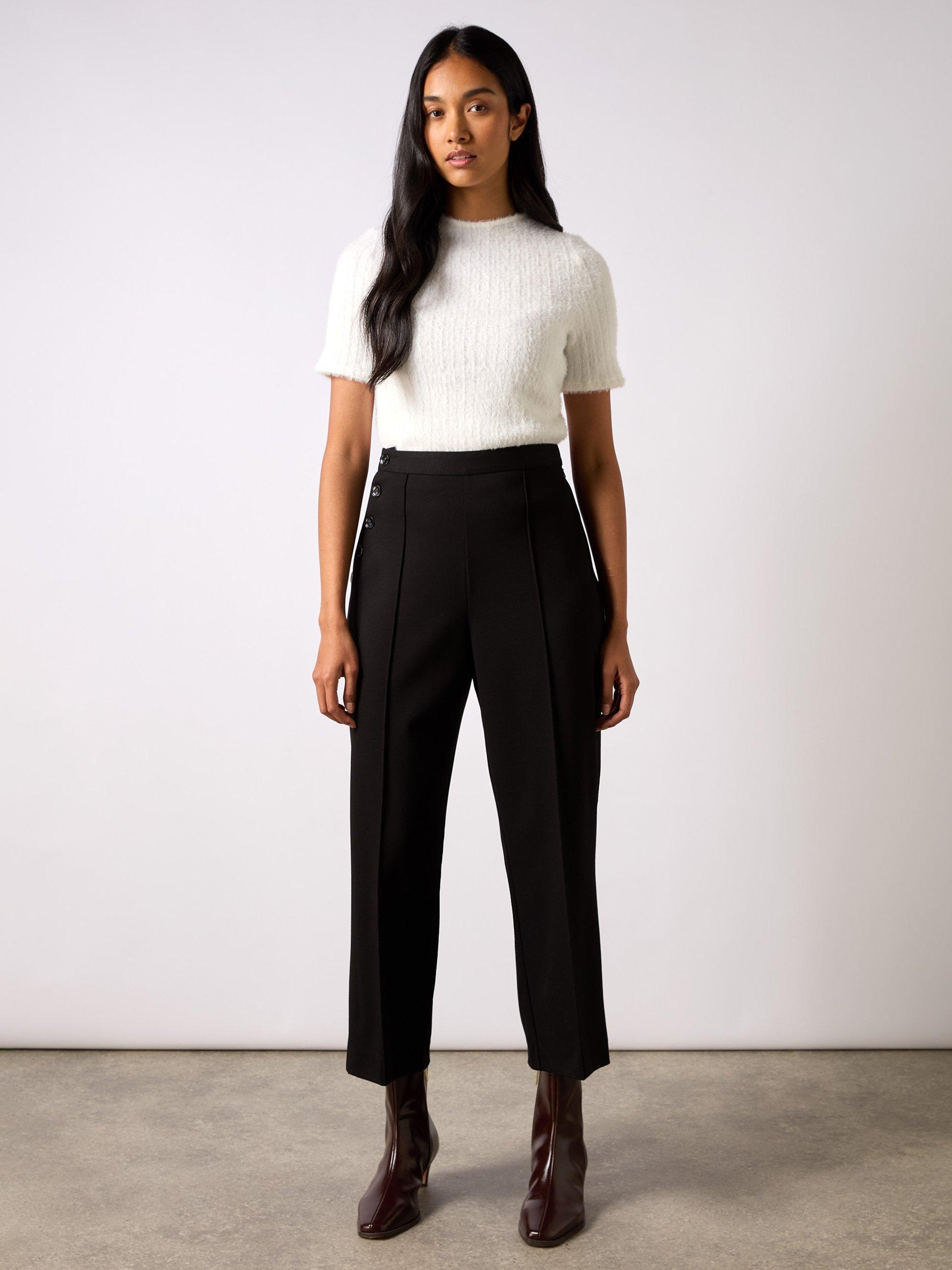 Ro&Zo Petite Ponte Twill Culottes, Black