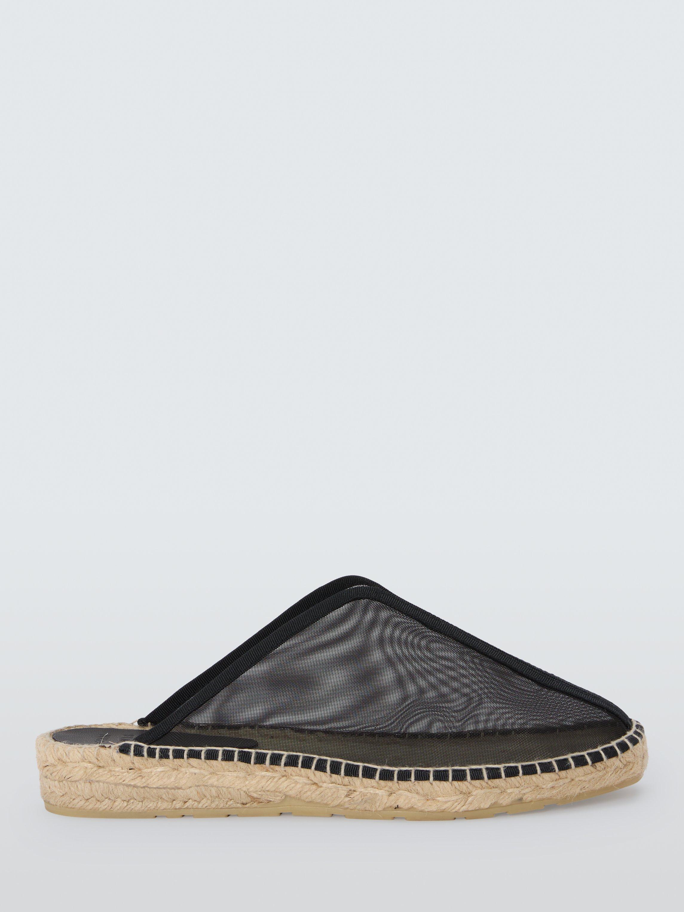 Product image 1 of 6, which shows John Lewis Nova Mesh High Cut Mule Espadrille Sandals, Black, 3