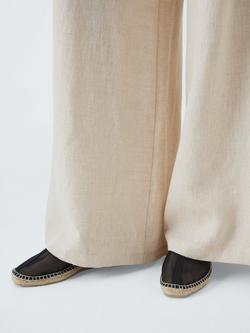 John Lewis Nova Mesh High Cut Mule Espadrille Sandals - view 2, Black