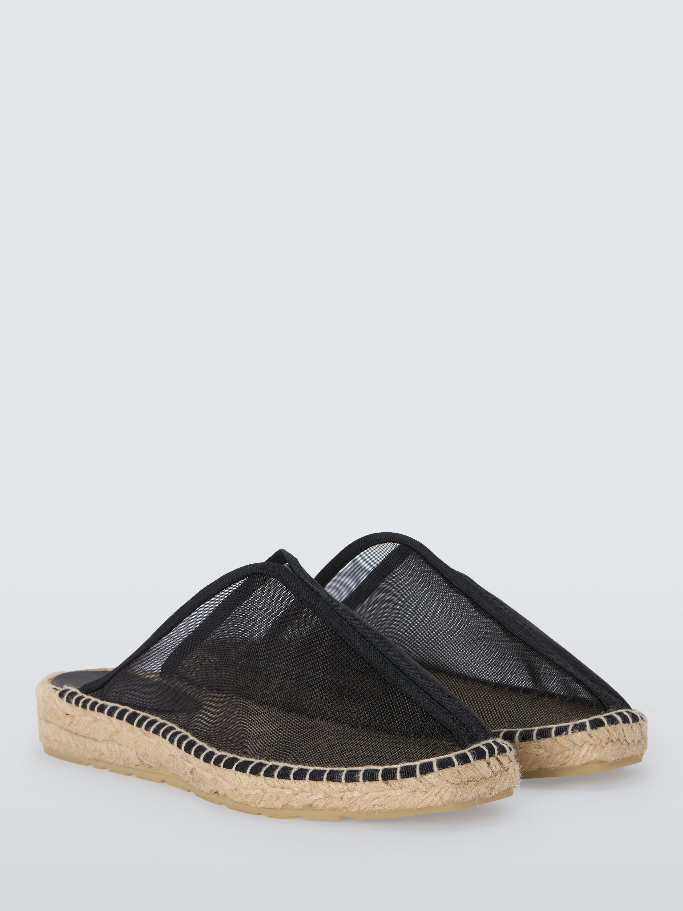 Product image 3 of 6, which shows John Lewis Nova Mesh High Cut Mule Espadrille Sandals, Black, 3