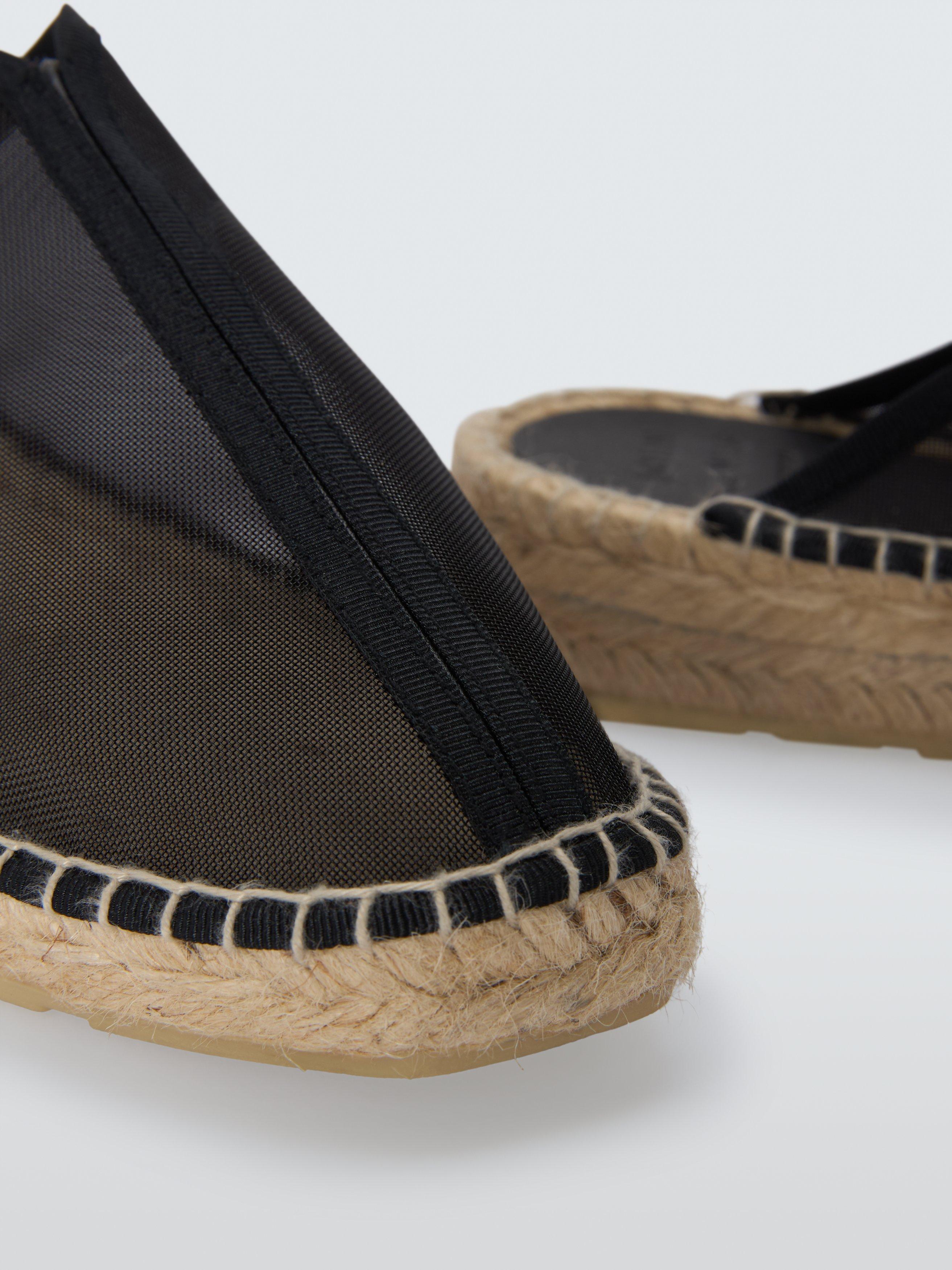 Product image 4 of 6, which shows John Lewis Nova Mesh High Cut Mule Espadrille Sandals, Black, 3