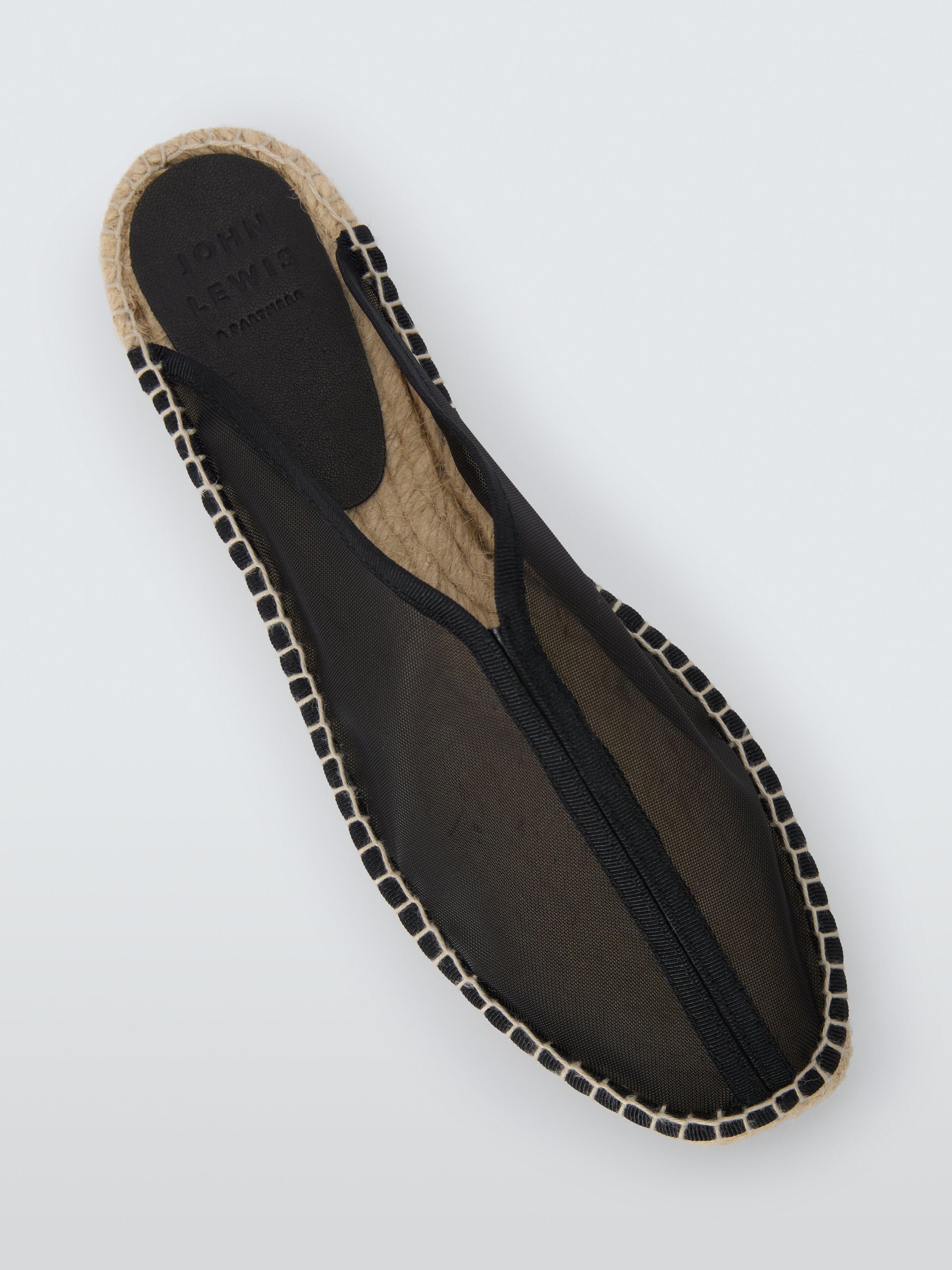 Product image 5 of 6, which shows John Lewis Nova Mesh High Cut Mule Espadrille Sandals, Black, 3