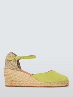 John Lewis Lloret Suede Espadrille Sandals, Chartreuse, Chartreuse