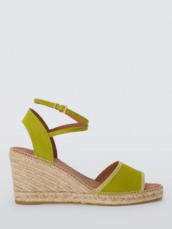 John Lewis Kapri Dressy Cross Strap Wedge Heel Espadrille Sandals, Chartreuse