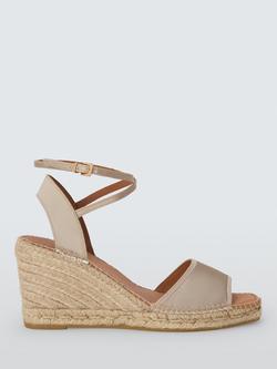 John Lewis Kapri Dressy Cross Strap Wedge Heel Espadrille Sandals, Champagne