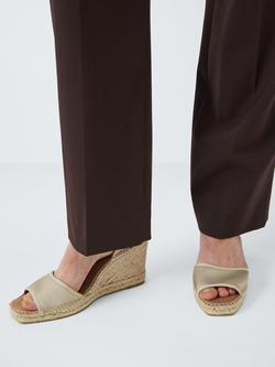 John Lewis Kapri Dressy Cross Strap Wedge Heel Espadrille Sandals - view 2, Champagne