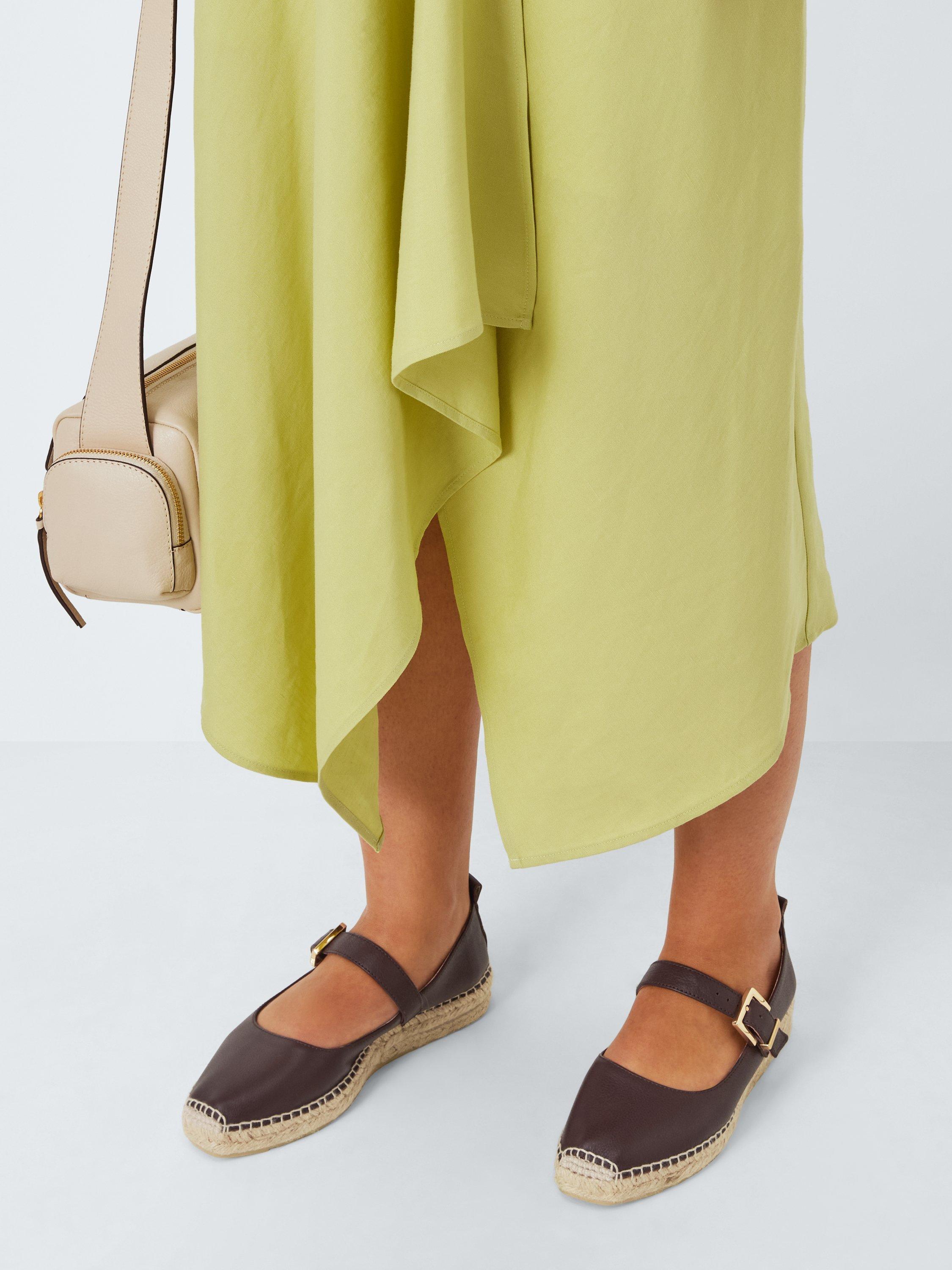 Product image 2 of 6, which shows John Lewis Noa Leather Square Toe Mary Jane Espadrille Sandals, Chocolate, 3