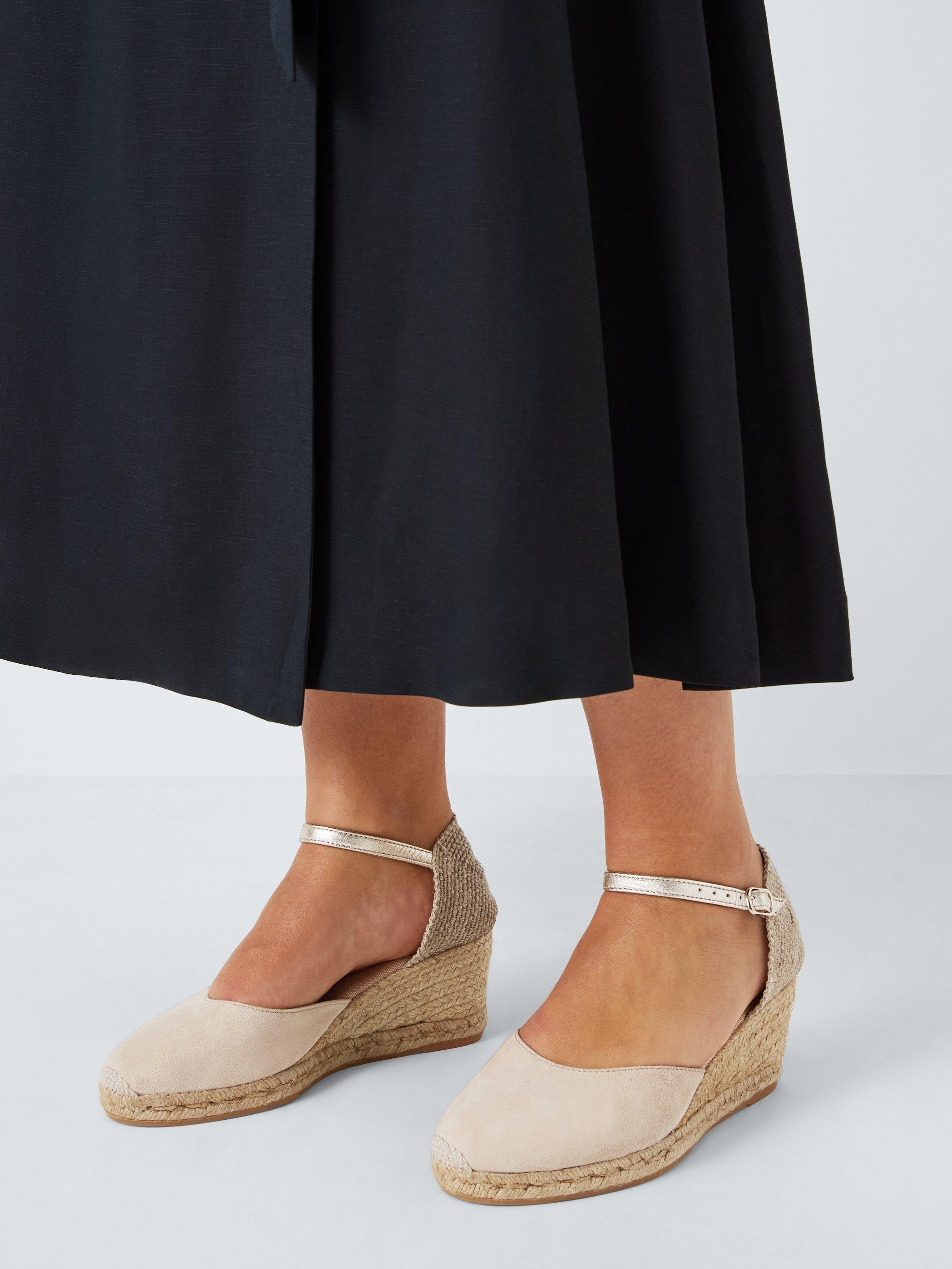 Product image 2 of 6, which shows John Lewis Wide Fit Lloret Suede Espadrille Sandals, Beige, 3