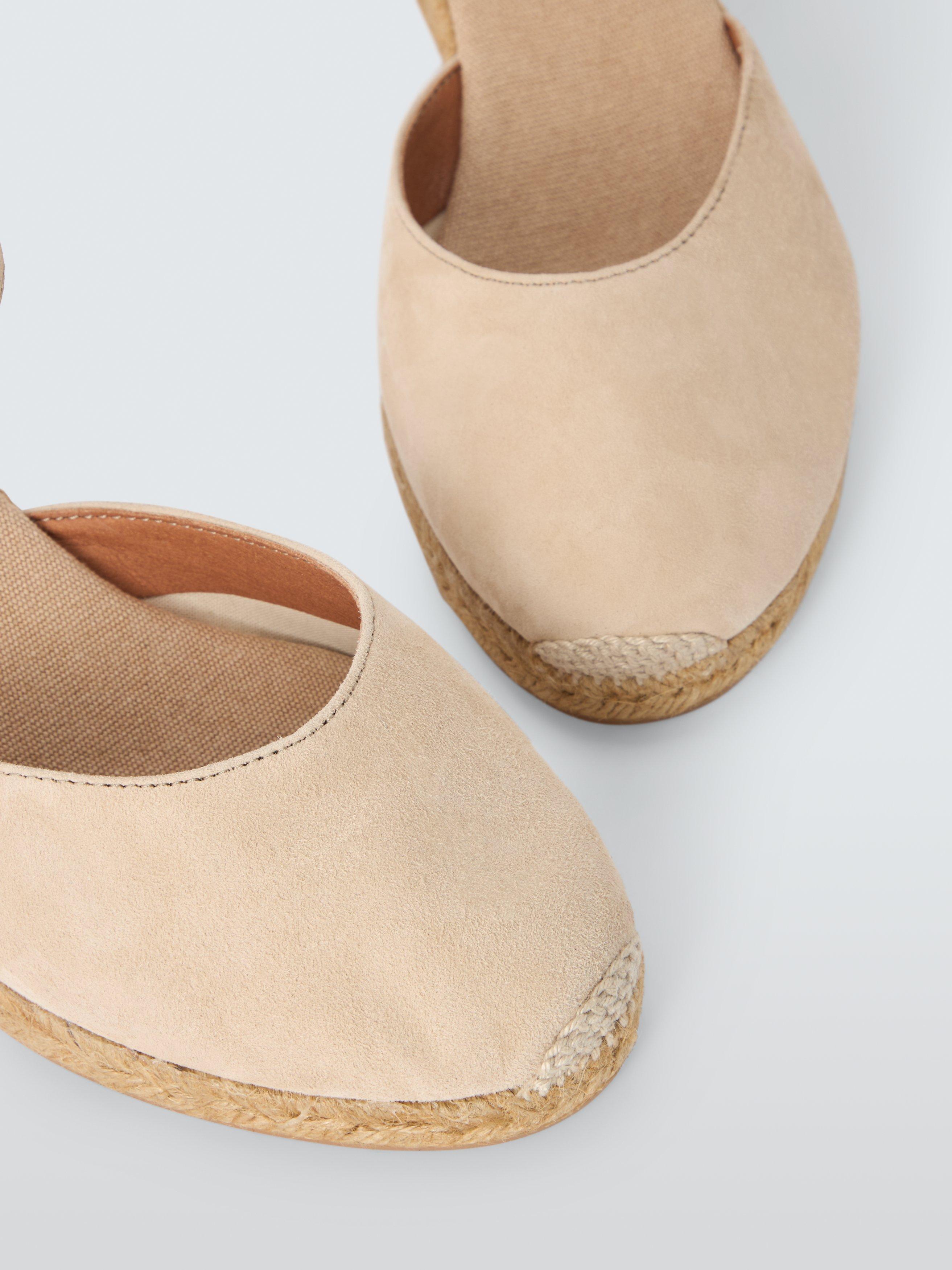 Product image 4 of 6, which shows John Lewis Wide Fit Lloret Suede Espadrille Sandals, Beige, 3