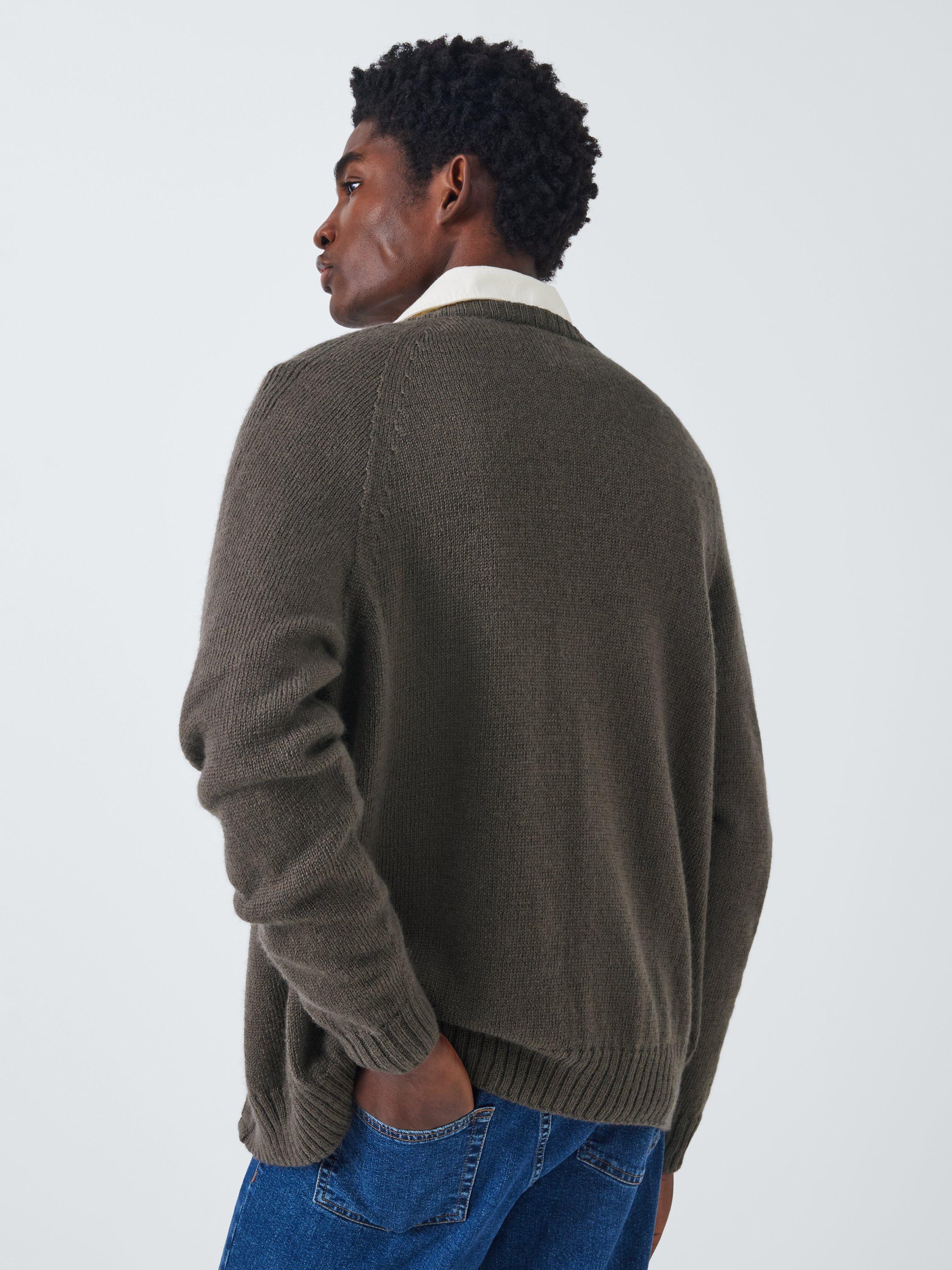 Product image 2 of 6, which shows John Lewis Made in Scotland Merino Wool Cardigan, Burro, S