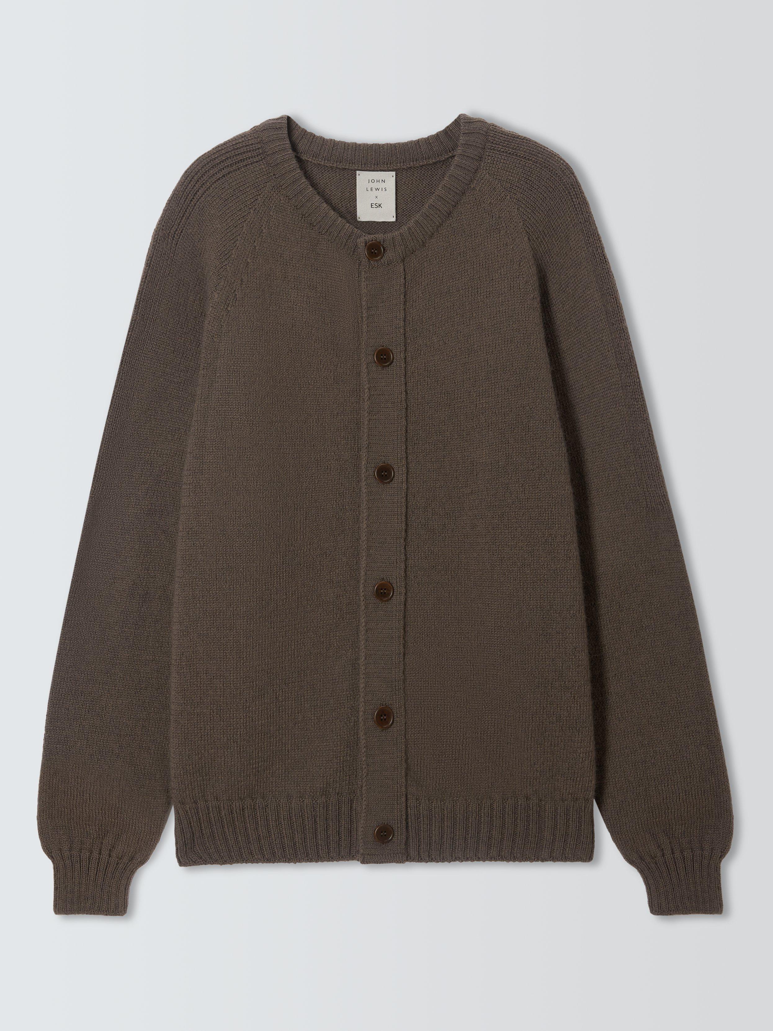 Product image 4 of 6, which shows John Lewis Made in Scotland Merino Wool Cardigan, Burro, S