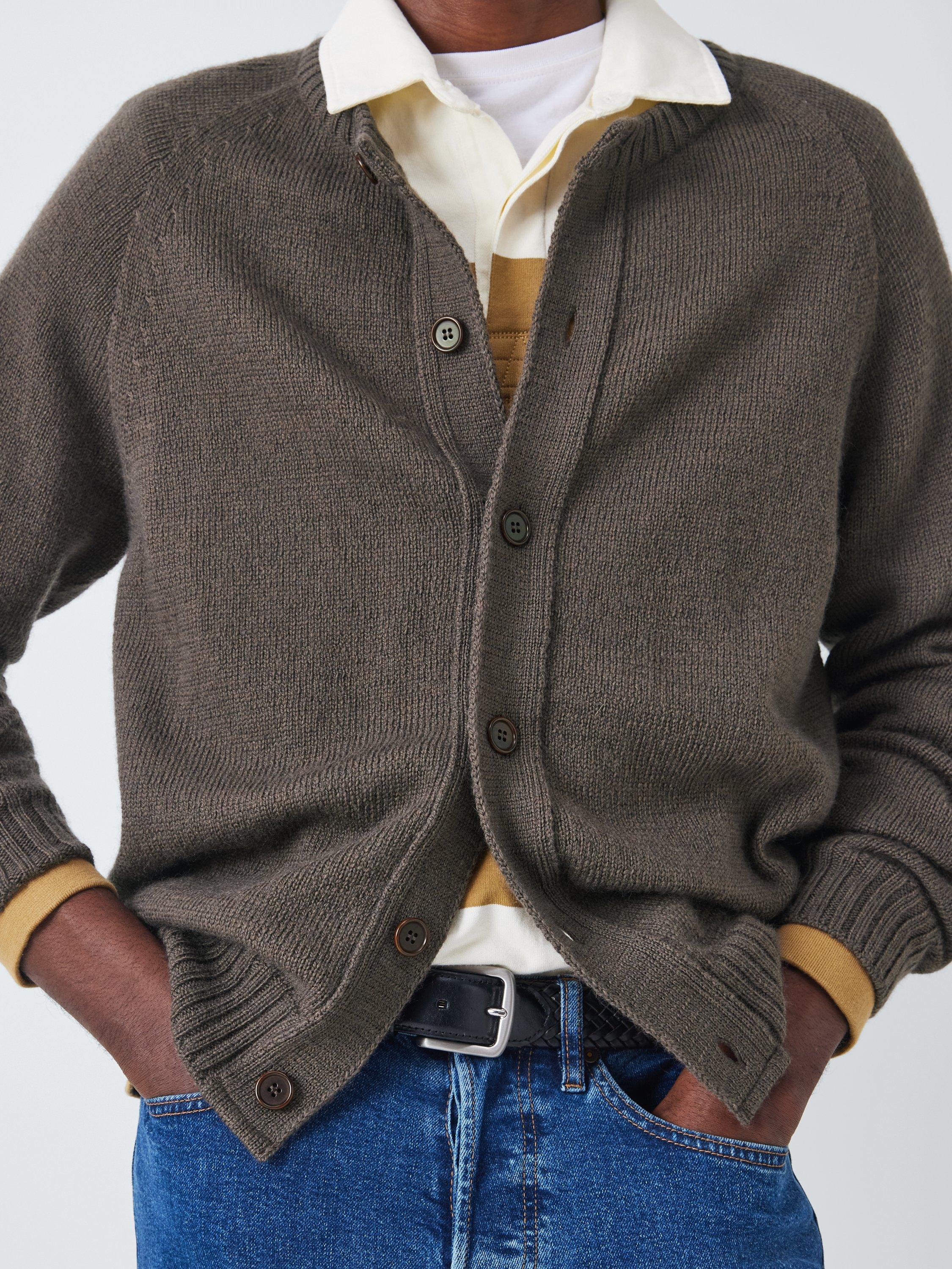 Product image 5 of 6, which shows John Lewis Made in Scotland Merino Wool Cardigan, Burro, S