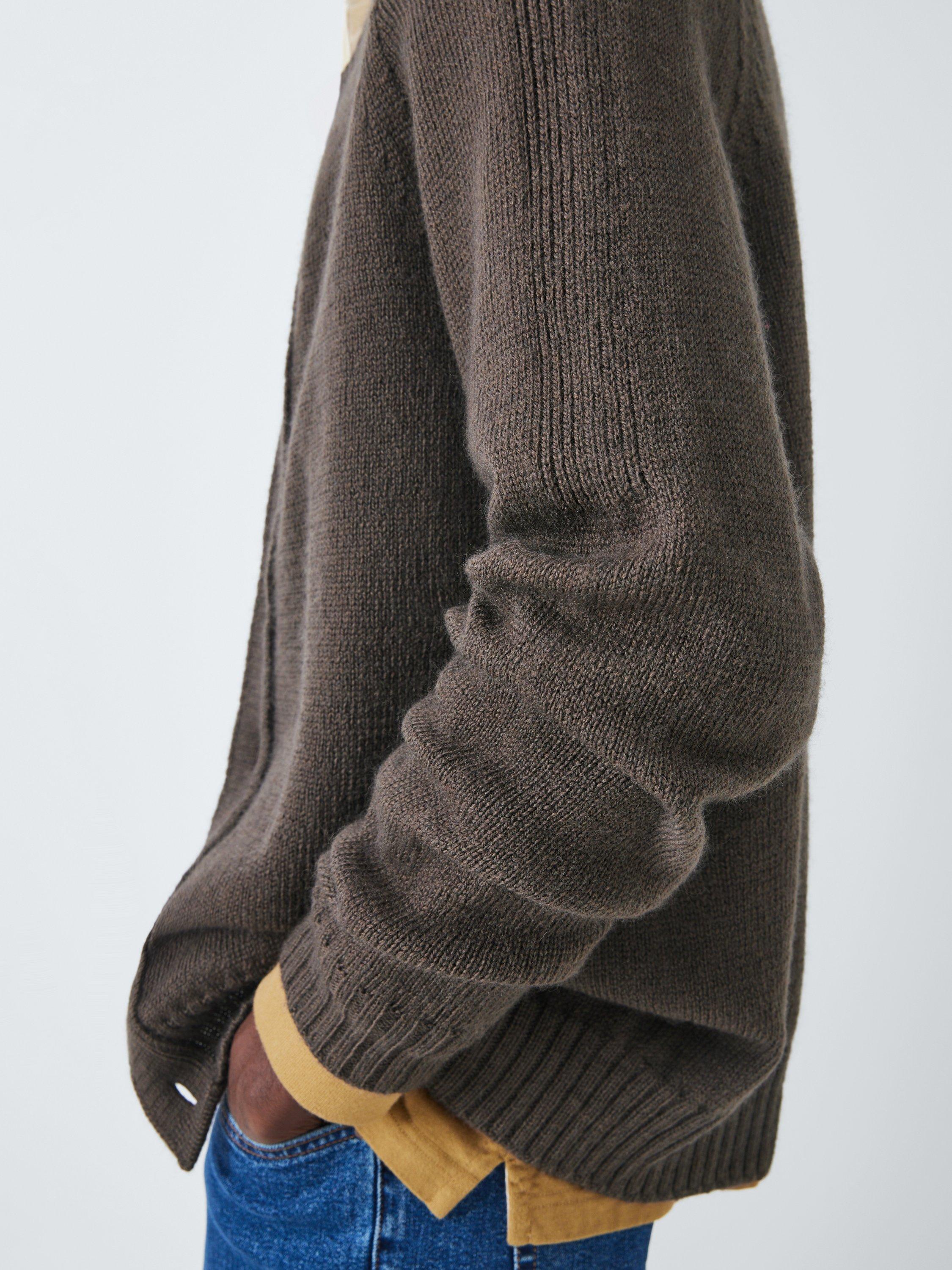 Product image 6 of 6, which shows John Lewis Made in Scotland Merino Wool Cardigan, Burro, S