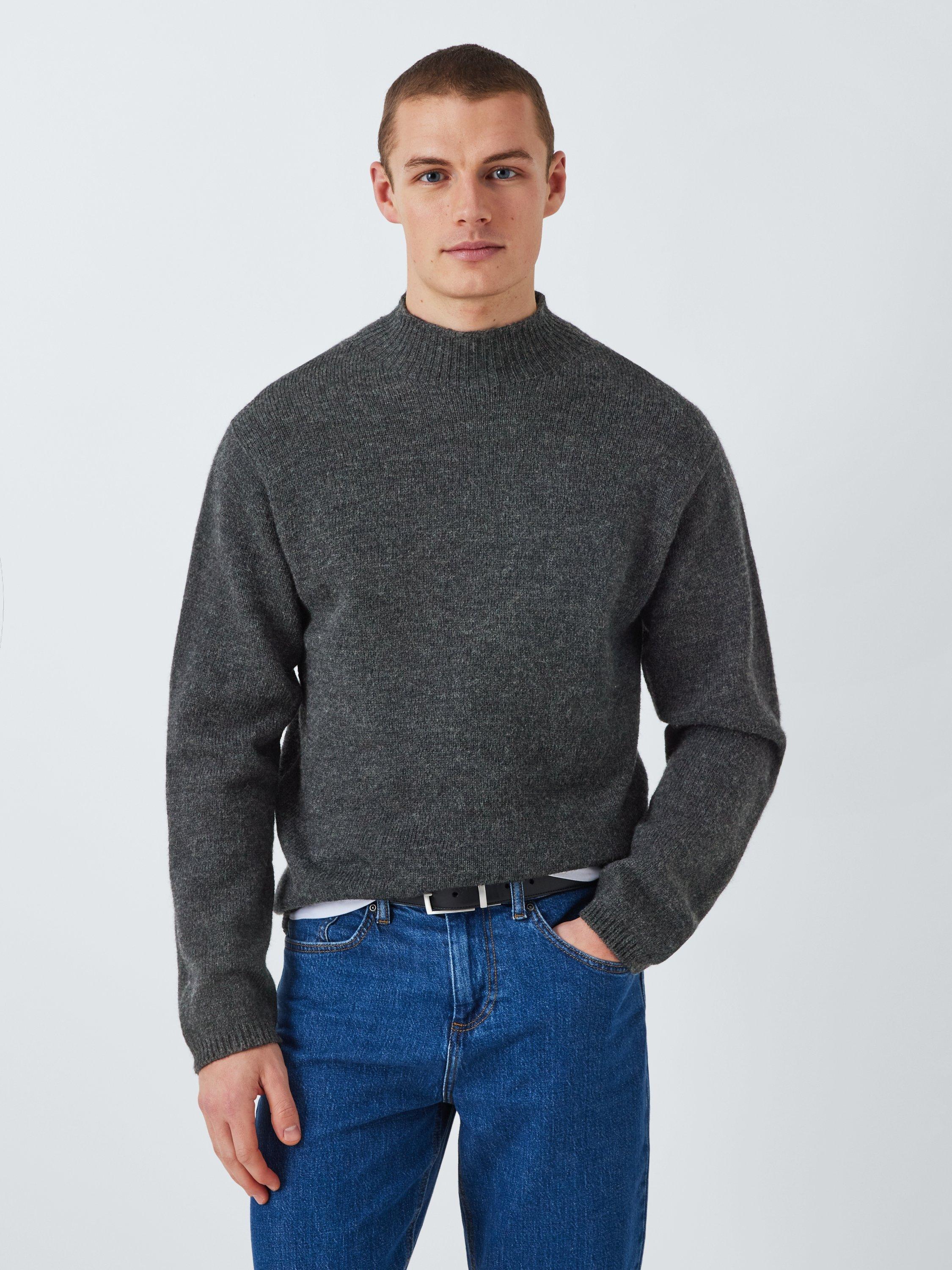 Product image 1 of 6, which shows John Lewis Made in Scotland Merino Wool Turtle Neck Jumper, Niebla, XXL
